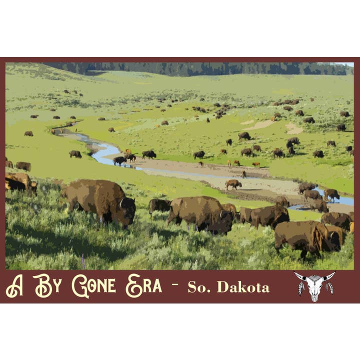 South Dakota By Gone Era Buffalo Bison Travel Poster16x24 for wholesale by BMS BIZ