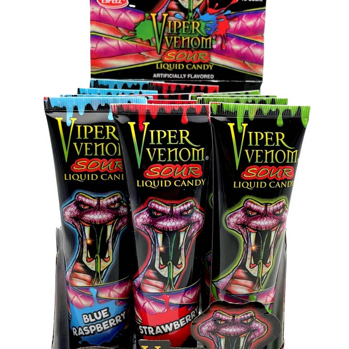 Viper Venom Sour Liquid Candy, Sour Candy, 12 Count for wholesale by Grandpa Joe's Candy Shop