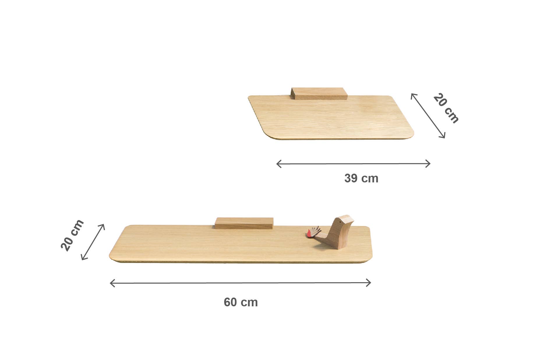 Reine Mère – wholesale Wall-mounted shelf – Oak wood shelf - Aileron S (made in France)4
