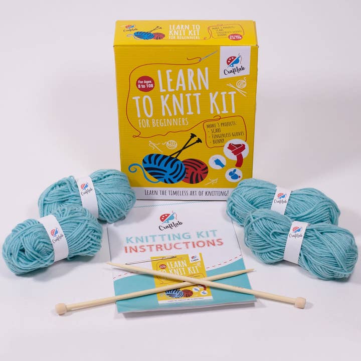 CraftLab - Wholesale Knitting/Crochet Supplies - Knitting Kit for Beginners, Kids and Adults
