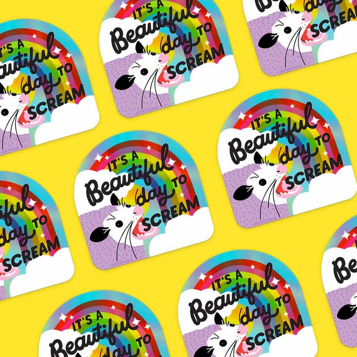 5 Eye Studio - Wholesale Sticker - It's a Beautiful Day to Scream Holographic Vinyl Sticker3