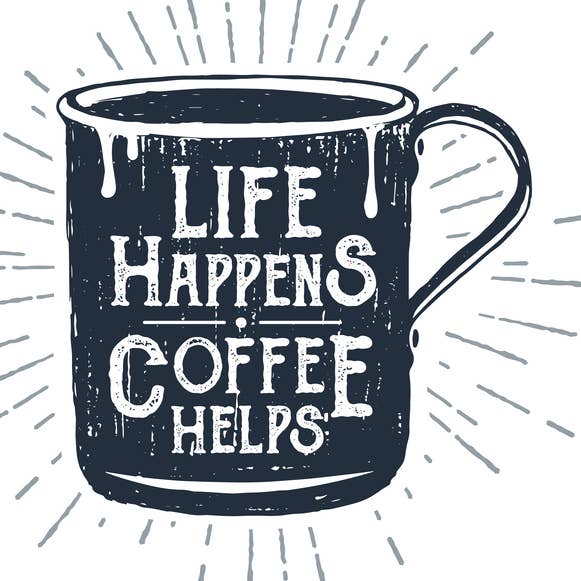 LIVET HÄNDER KAFFE HJÄLPER KLISTERMÄRKE för wholesale av Stickerlishious