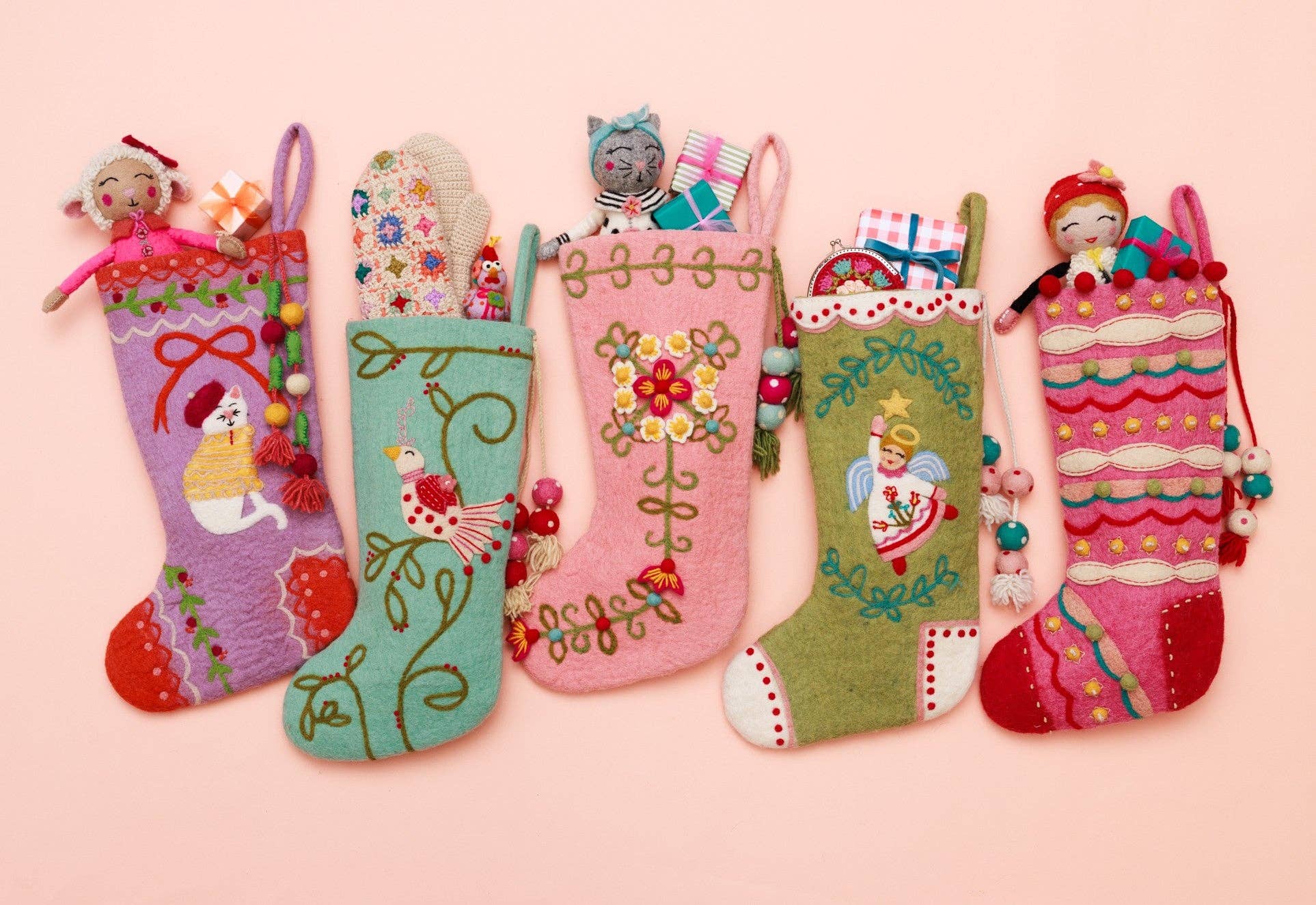 Light Pink Meadow Stocking for wholesale on Faire1