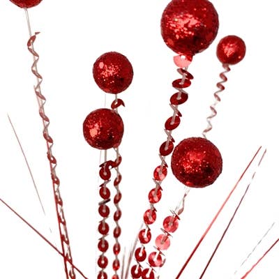David Christopher's Collection - Wholesale Christmas Decoration - Sequin Explosion Ball Spray - Red 20" 2