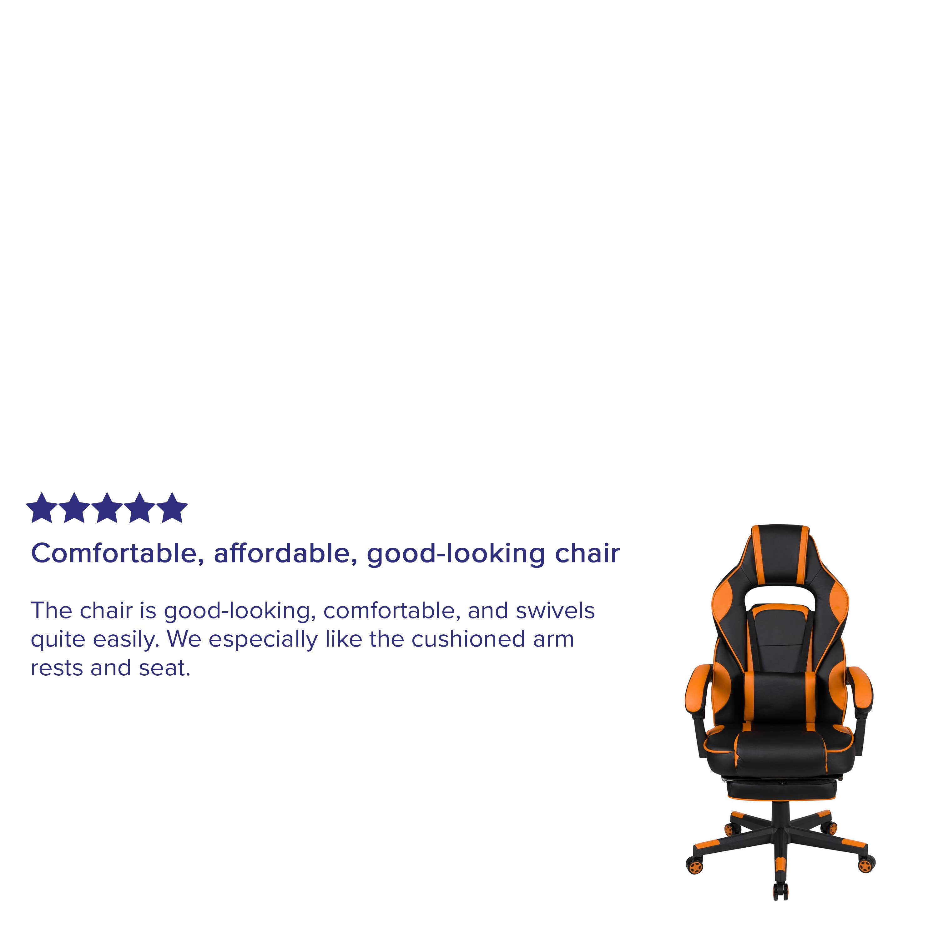 Black Orange Black/Orange Reclining Gaming Chair with Footrest for wholesale on Faire3