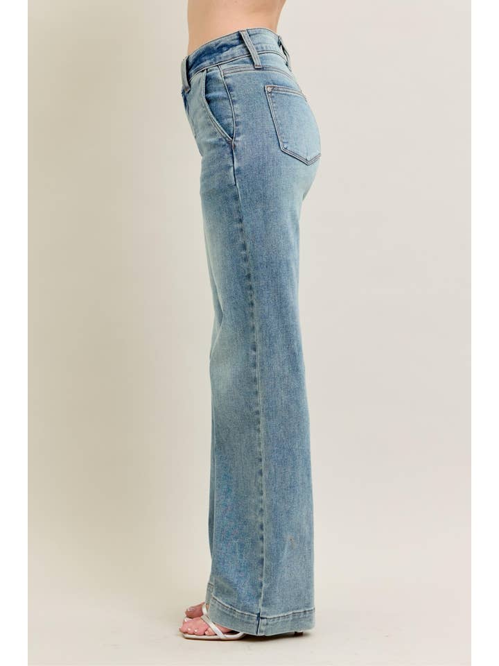 LT High Waisted Double Button Waistband Wide for wholesale on Faire7