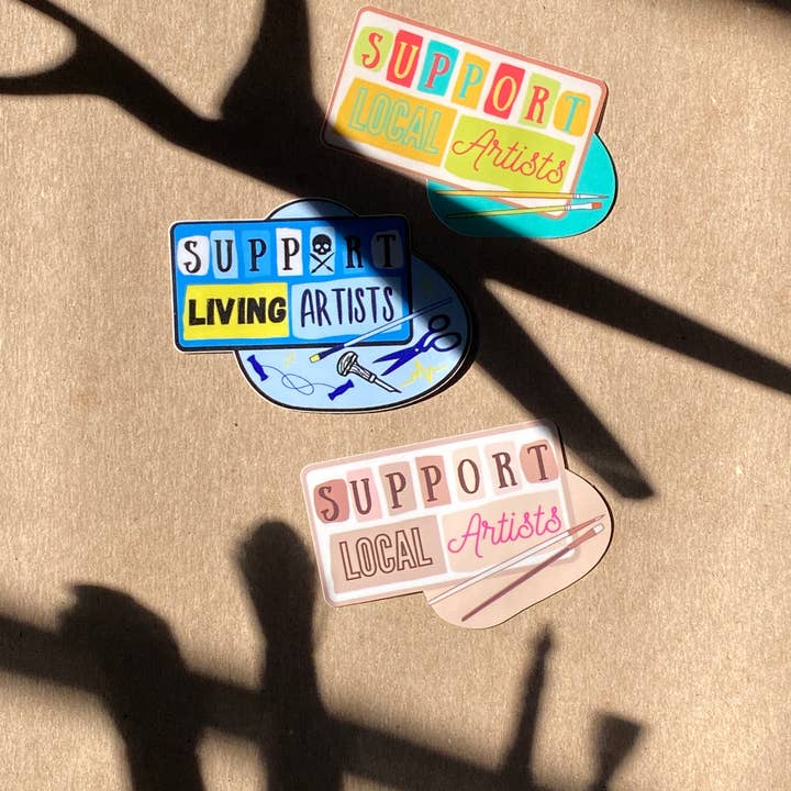 Busy Hands Studio - Wholesale Sticker - Support Local Artists Vinyl Sticker, 3"x2" Vinyl Sticker