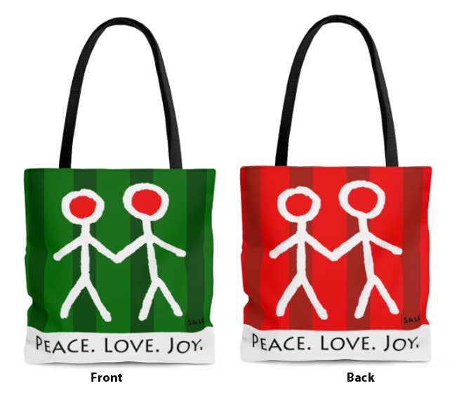 Graham Sale - Wholesale Tote Bag - Women's - Peace Love Hope Figures. Christmas Tote Bags1