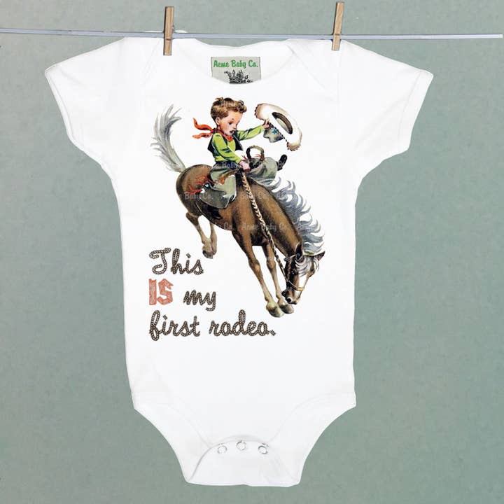 Acme. Baby Co. LLC - Wholesale Bodysuit (Non-Footed) - Baby - First Rodeo Buckaroo Onesie One Piece Baby Bodysuit
