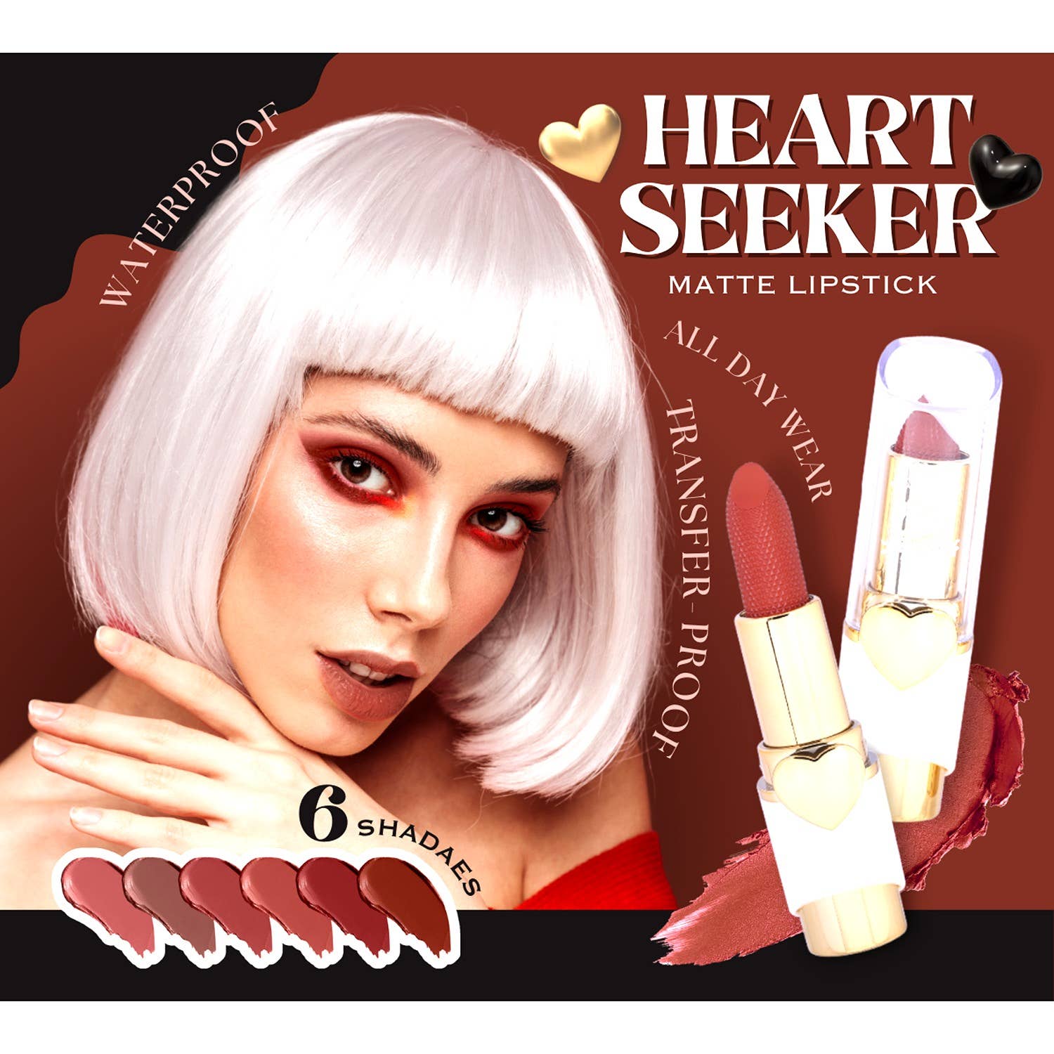 Diacly - Wholesale Lipstick - 24 PC Heart Seeker Matte Lipstick Nude Tones1