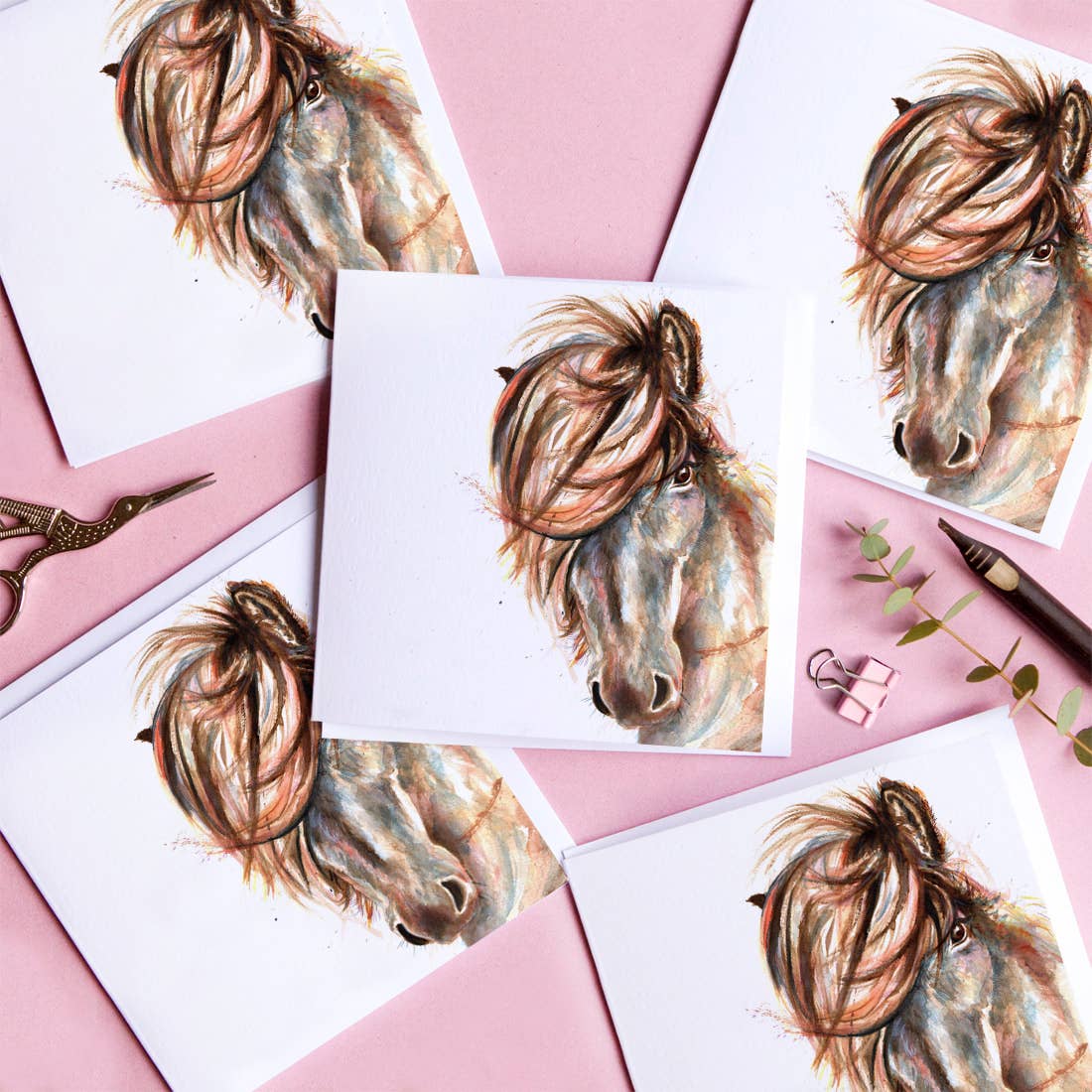 Kate Moby – wholesale Vardagliga hälsningskort – Inky Horse Blank hälsningskort2