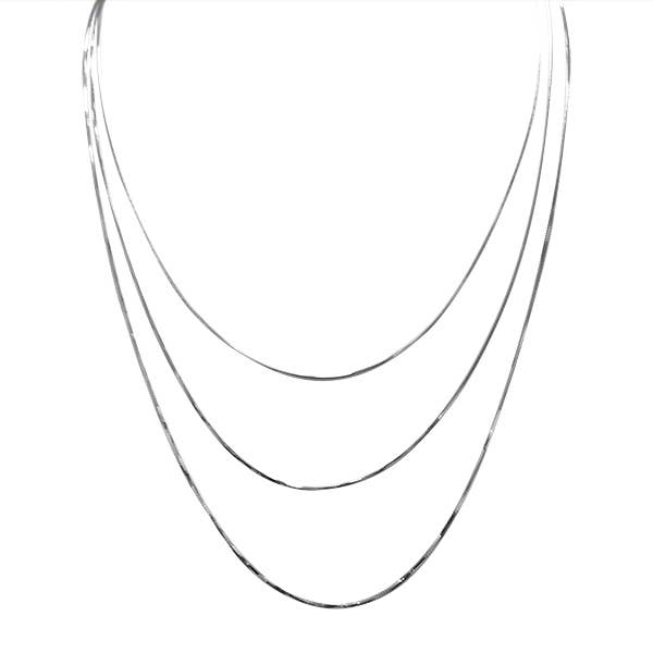 AMORINO SRL - Venta al por mayor Collares de cadenas y eslabones - COLLAR DE TRES CADENAS SERPIENTE OCTOGONALES - JN24108A895