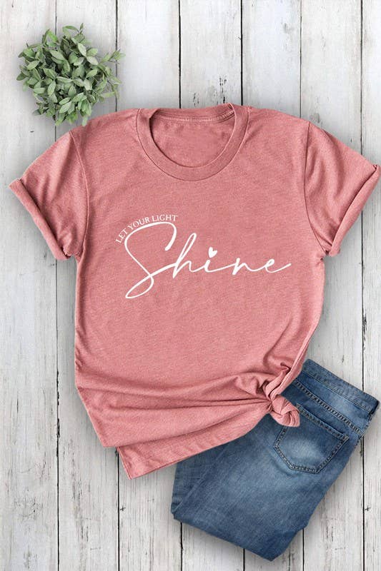 Top Avenue – Engroshandel T-shirt med print - Dame – Lad dit lys skinne, Unisex rund hals kortærmet T-shirt16