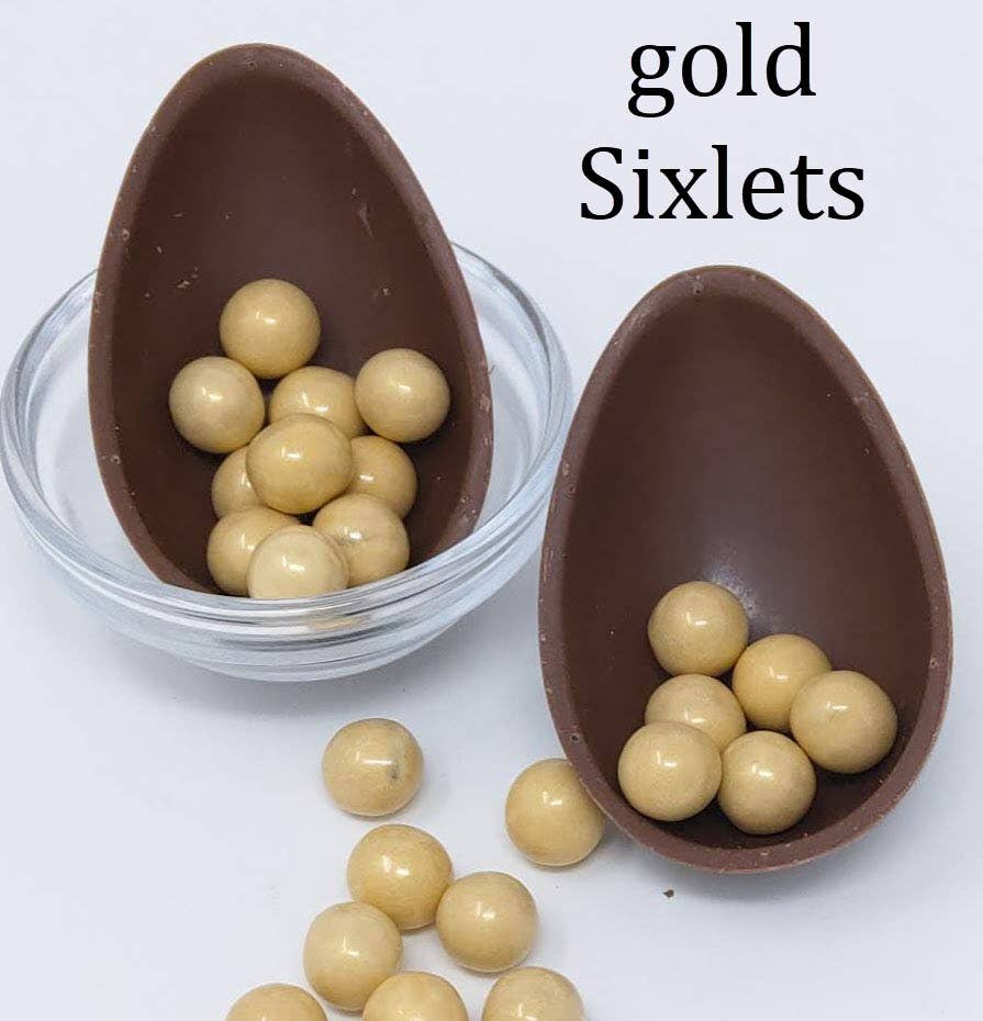 Wild Angel Treats, LLC – Doces cobertos de chocolate por atacado – Ovo de Páscoa de Chocolate Oco com Pó Dourado com Doces2