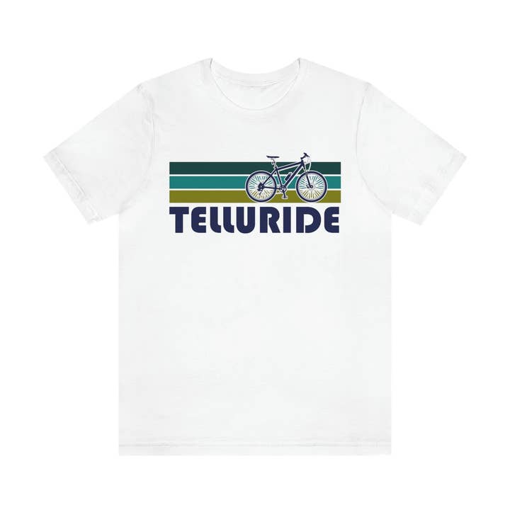 Telluride T-Shirt - Retro Mountain Bike Unisex Colorado Tee for wholesale by Hey Mountains