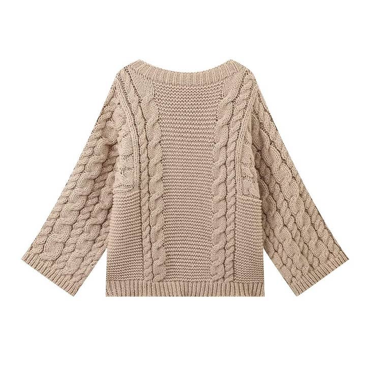 EmberLoom - Wholesale Knit Sweater - Women's - Women's French Style Cable Knit Long Sleeve Pullover sweater10