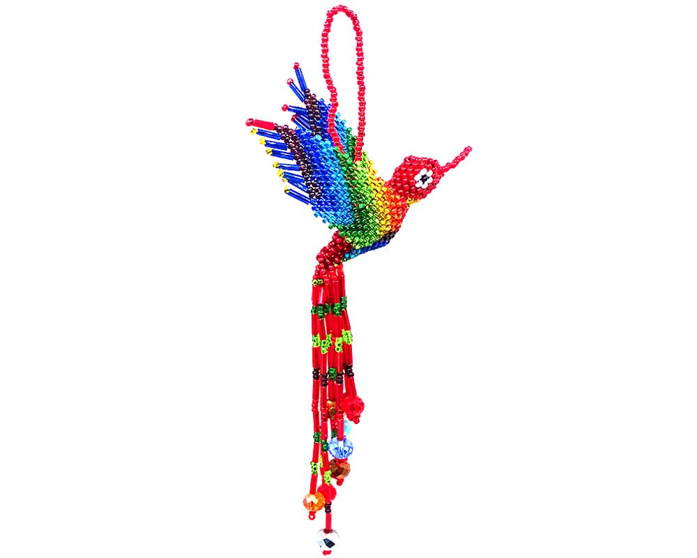 Pichincha - Wholesale Ornament - Beaded Hummingbird Figurine Seed Bead Fringe Dangle Ornament9
