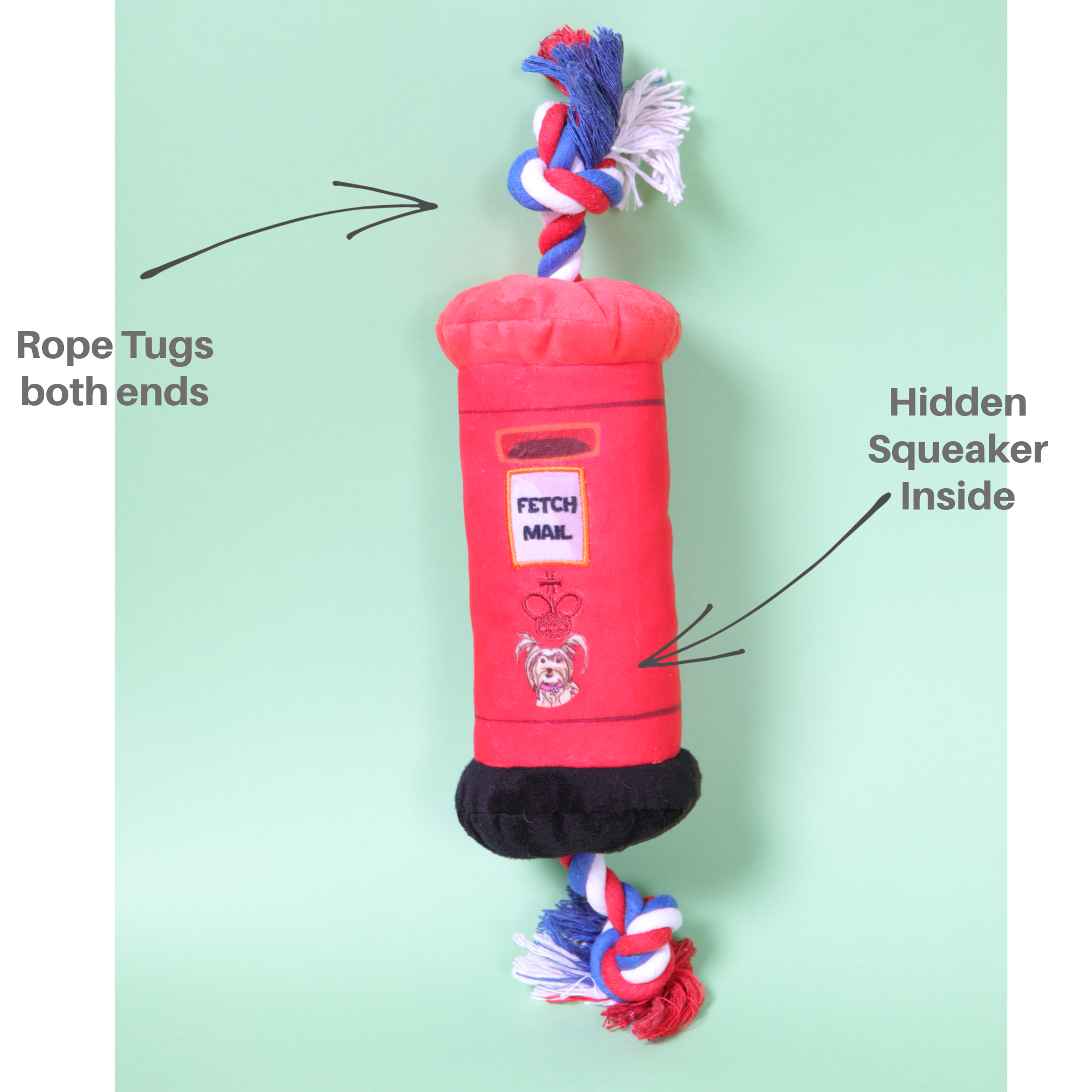 PetLondon – wholesale Pet rope toy – Dog – British Dog Mailbox Tug Toy1