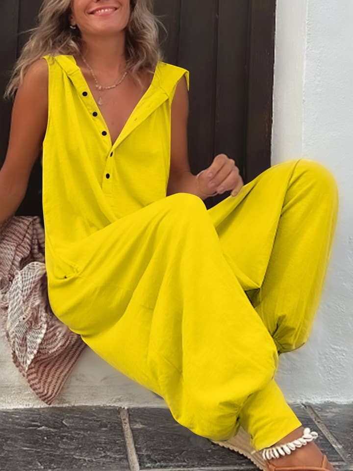 HIDDENBRAND - Wholesale Jumpsuit - Women's - Button Down Hooded Jumpsuit6