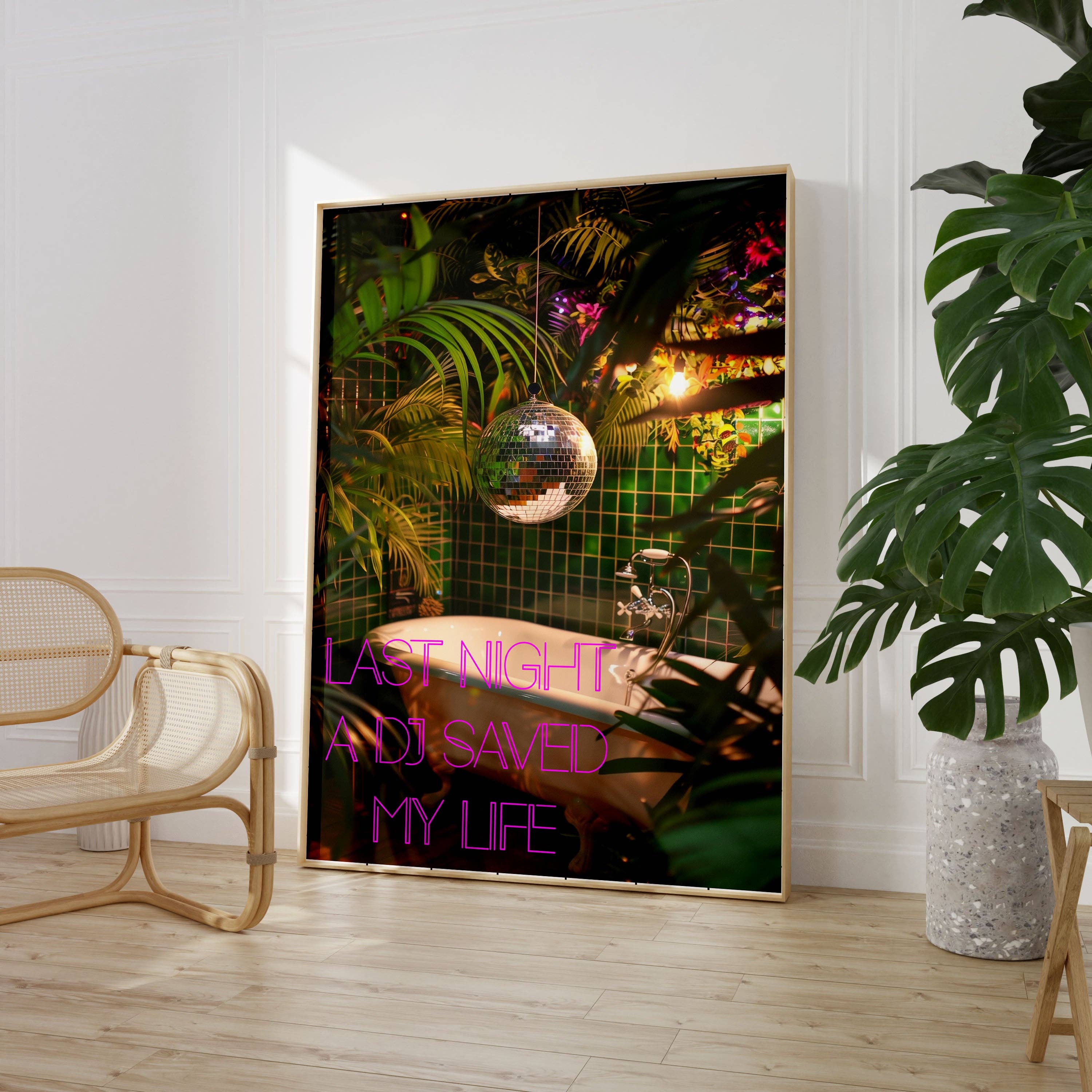House of Binky - Wholesale Poster - Last Night A DJ Saved My Life Art Music Lyric Poster Print0