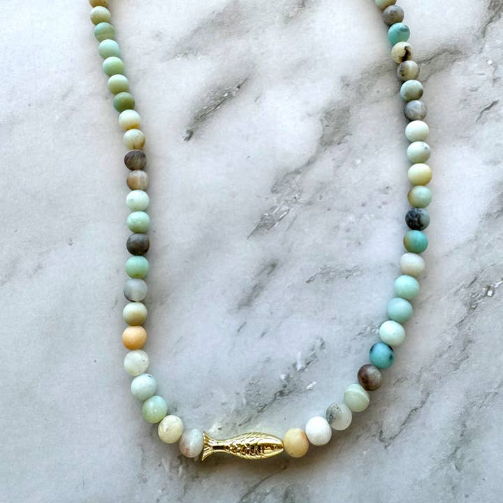 Jessica Matrasko Jewelry - Wholesale Beaded/Pearl Necklace - Ashia Beaded Fish Necklace8