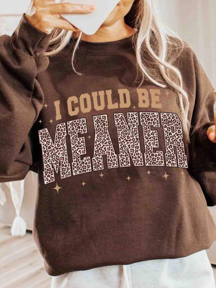 I Could be Meaner Graphic Sweatshirt for wholesale by Wilde and Ink Threads