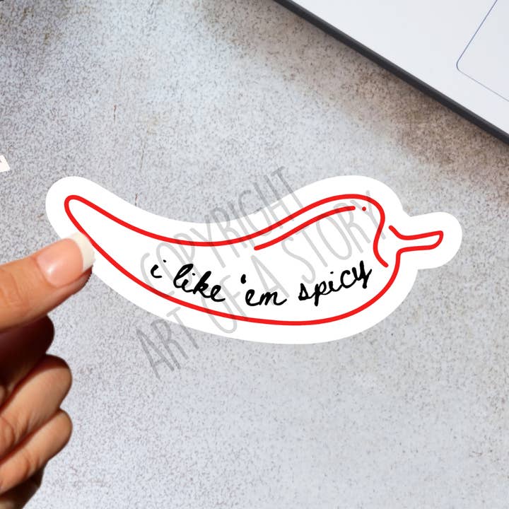 I like em' Spicy- Book Lover - Waterproof Sticker for wholesale by Art of a Story