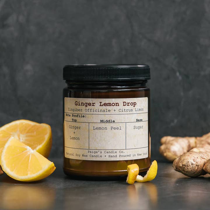Paige's Candle Co. - Wholesale Jar/Filled Candle - Ginger Lemon Drop Taxonomy Candle