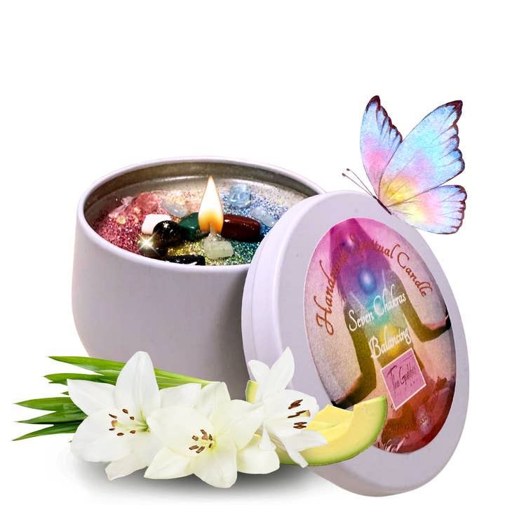 Seven Chakras Balancing Magic Candle for wholesale by The Goddess of Flame