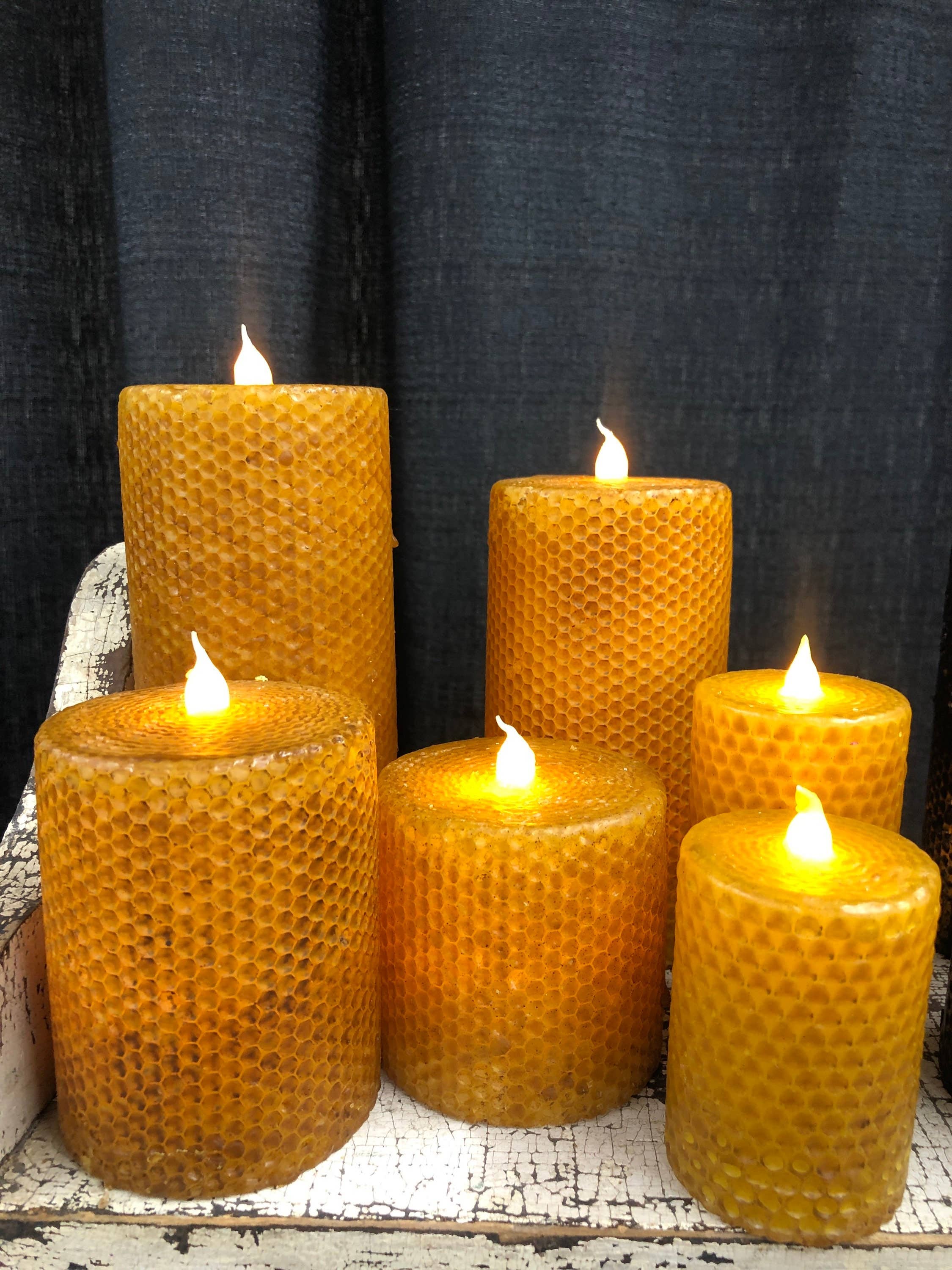 Raggedy Junction - Wholesale Flameless Candle - 3x6" Honeycomb Battery Operated Timer Candle1