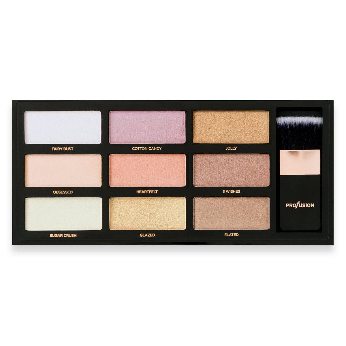 Profusion Cosmetics - Wholesale Makeup Highlighter - STROBE & GLOW - The Artistry 9 Shades Highlight Palette1