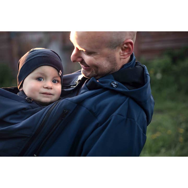 ELBRUS FRONT/BACK Babywearing softshell jacket for Dad NAVY for wholesale by FUN2BEMUM