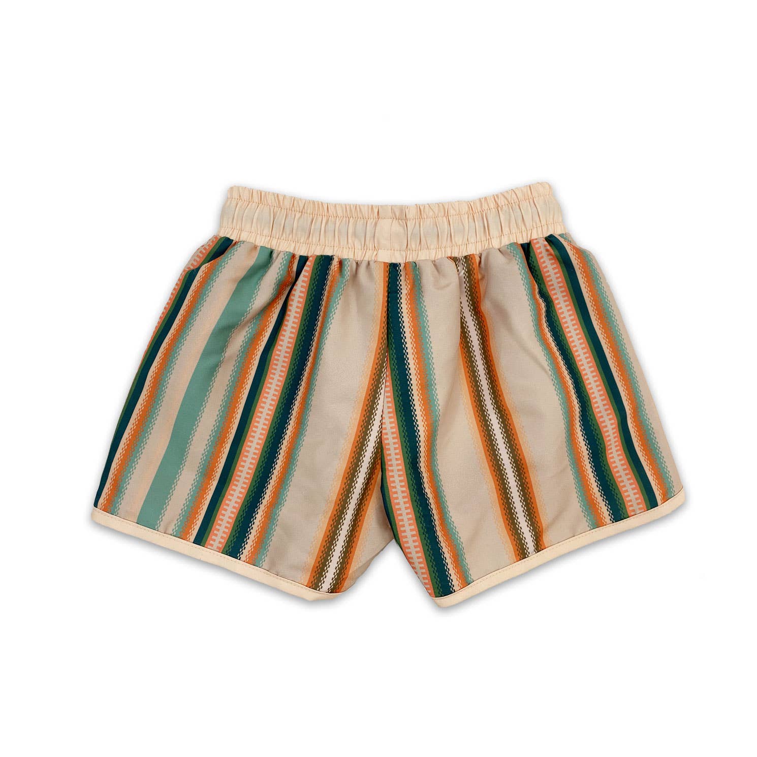 Tyoub - Venta al por mayor Bañador - Niños - Shorts deportivos de natación estilo años 70 con rayas Serape1