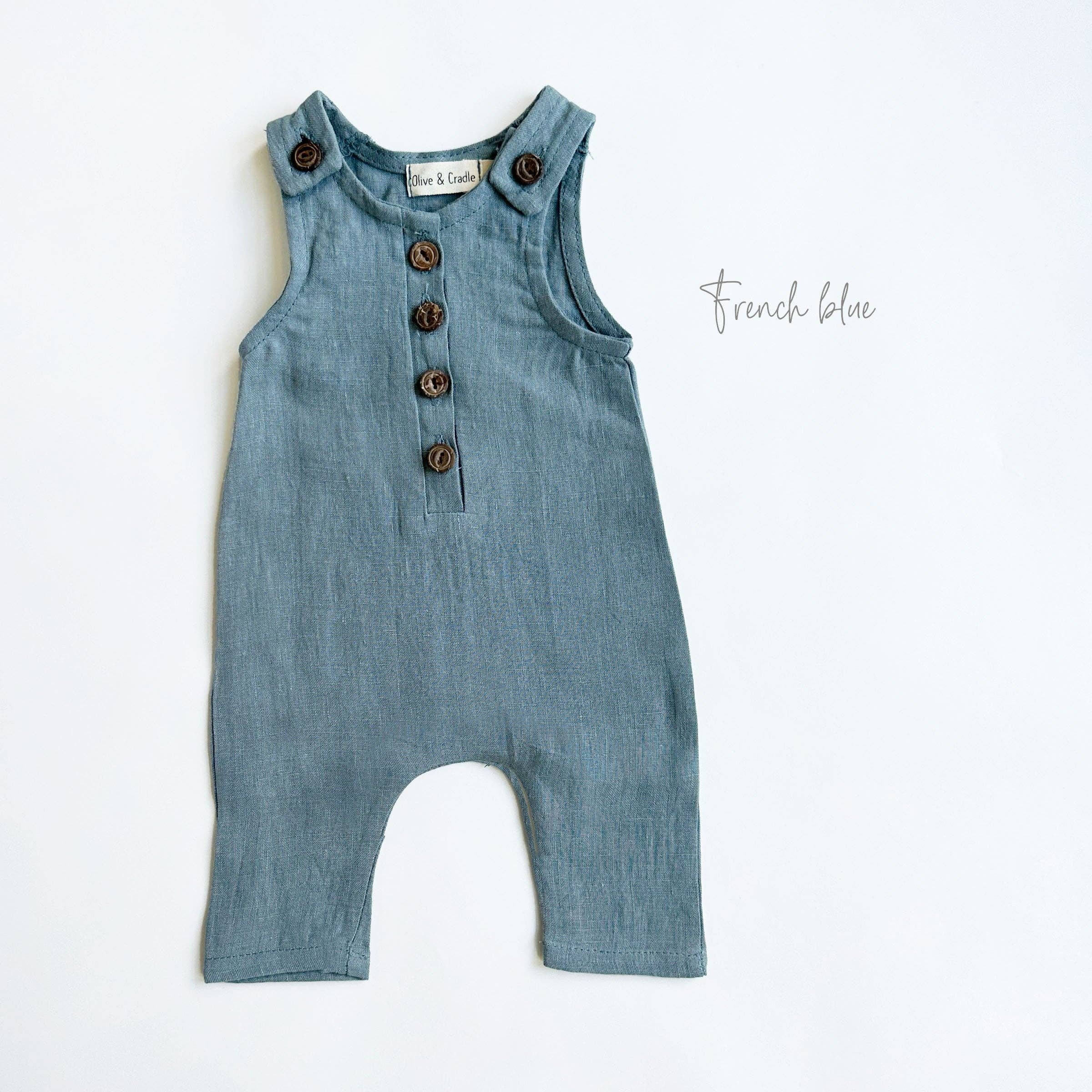 OLIVE & CRADLE - Wholesale Jumpsuit - Baby - Pierre II Linen Jumper0