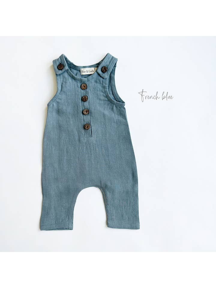 OLIVE & CRADLE - Wholesale Jumpsuit - Baby - Pierre II Linen Jumper