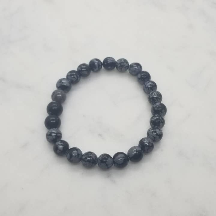 Bracelet obsidienne flocon de neige pour la vente par Elle Brands LLC