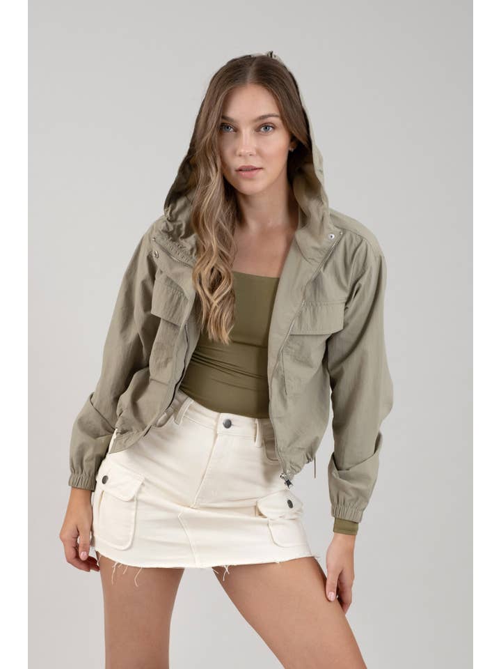 The Workshop Studio – wholesale Jacket – Women's – ZIP UP HOODED WINDBREAKER JACKET
