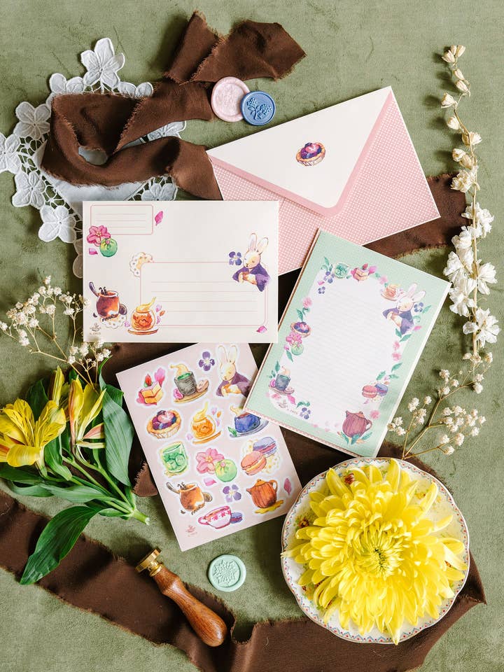 A6 Stationery Set: Secret Tea Shop for wholesale by Cottonbook