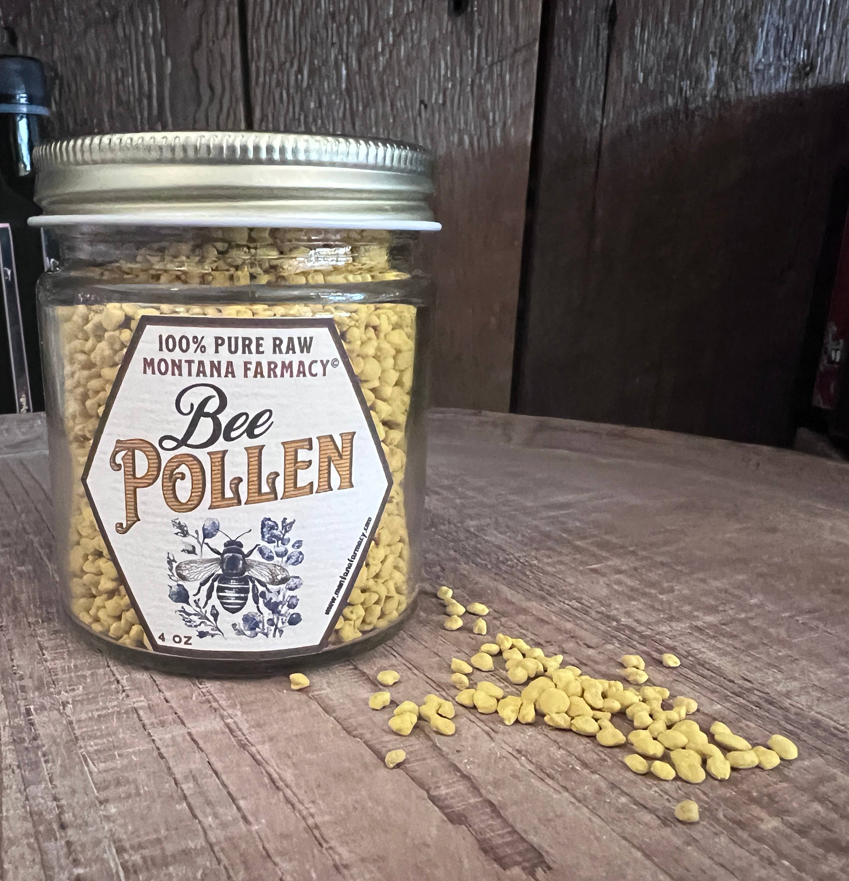 Montana Farmacy – Engroshandel Honning – Montana Farmacy bi-pollen i lille glasbeholder på 113 g5
