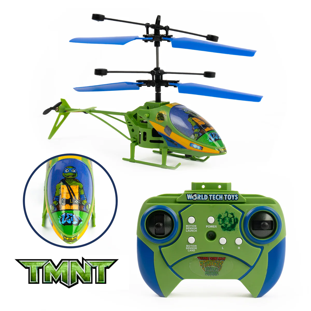 World Tech Toys - Wholesale Toy Plane - Kids - TMNT Mutant Mayhem Leonardo 2CH IR Helicopter0