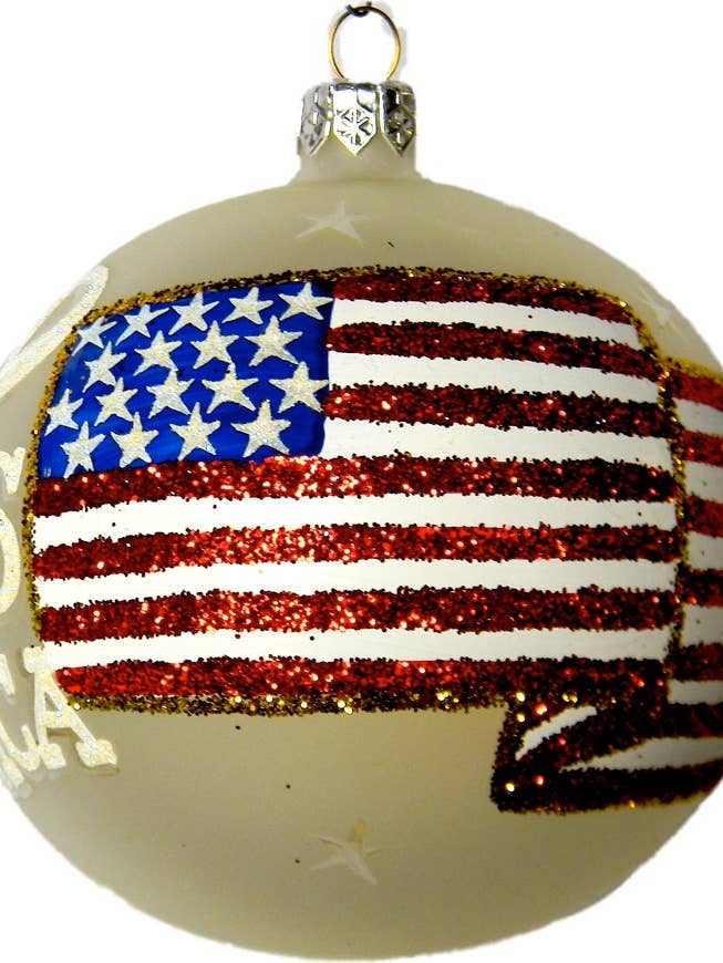 Star Spangle Banner Glas Chrsitams prydnad för wholesale av Mia's Polish Treasures