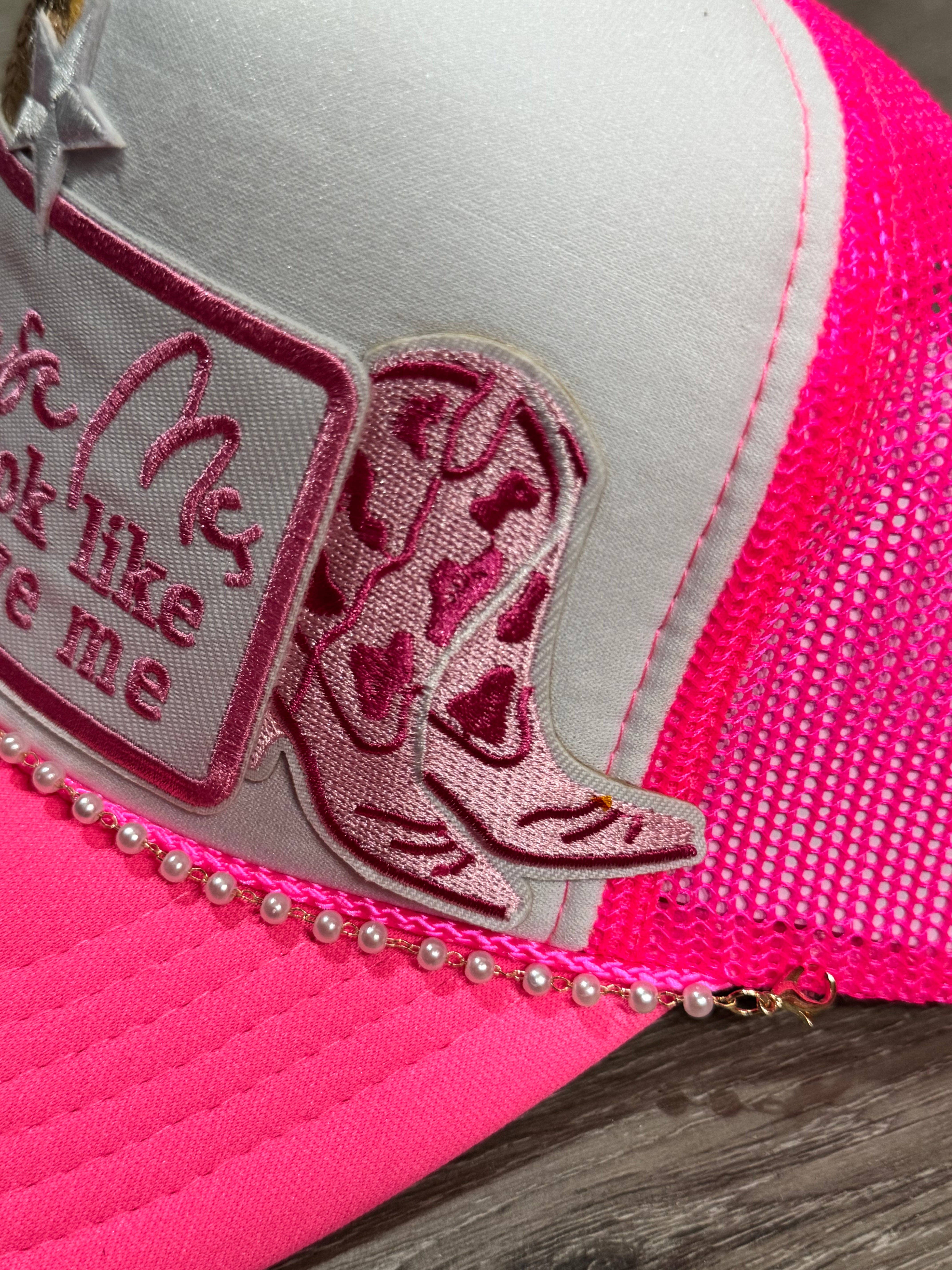 Patchwrx Customs Hat Bar - Wholesale Trucker Hat - Women's - Excuse Me, You Look Like You Love Me Cowgirl Boots Trucker Hat2