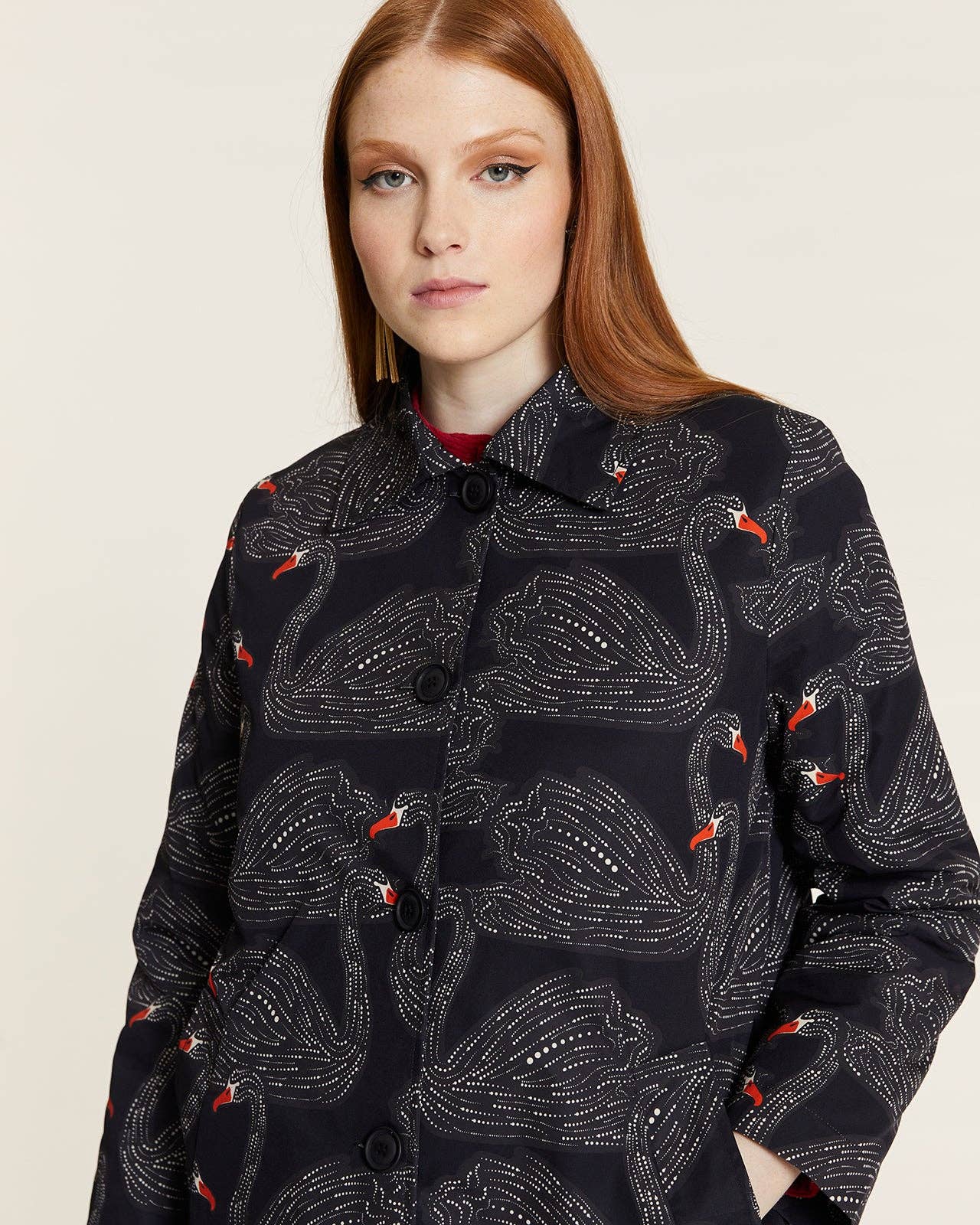 Pepaloves – Casaco - Mulher por atacado – Abrigo cisnes forro acolchoado2