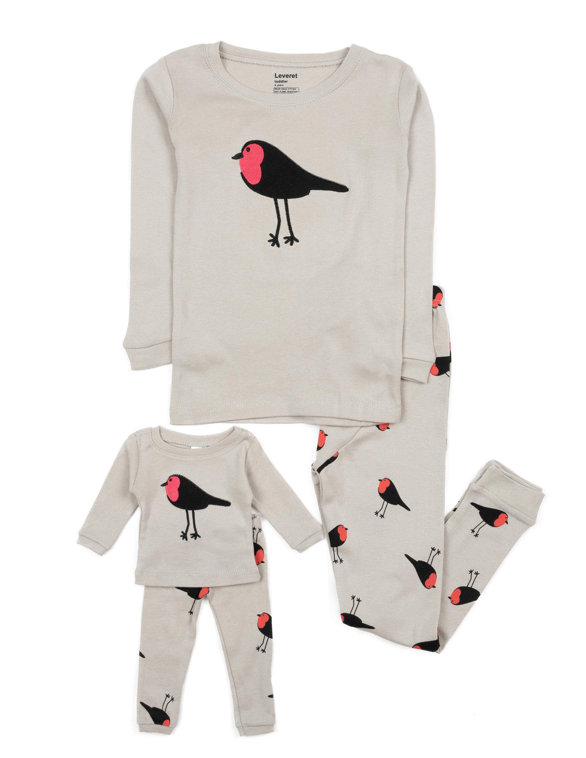 Leveret Pajamas - Wholesale Sleepwear Set - Kids - Kids Girl & Doll Cotton Pajamas2