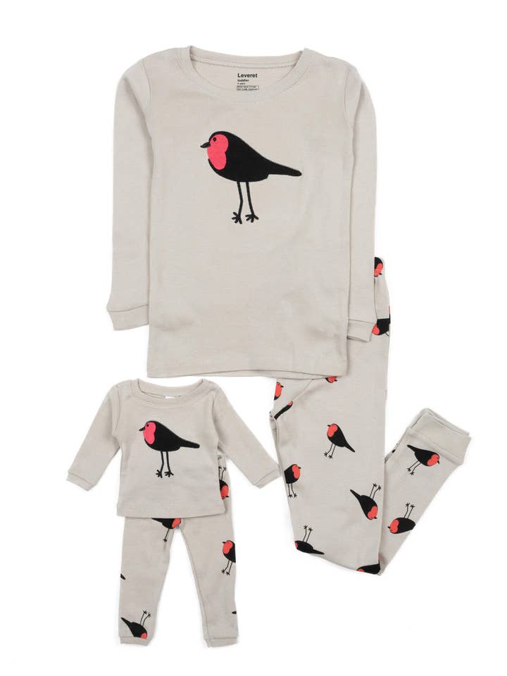 Leveret Pajamas - Wholesale Sleepwear Set - Kids - Kids Girl & Doll Cotton Pajamas2