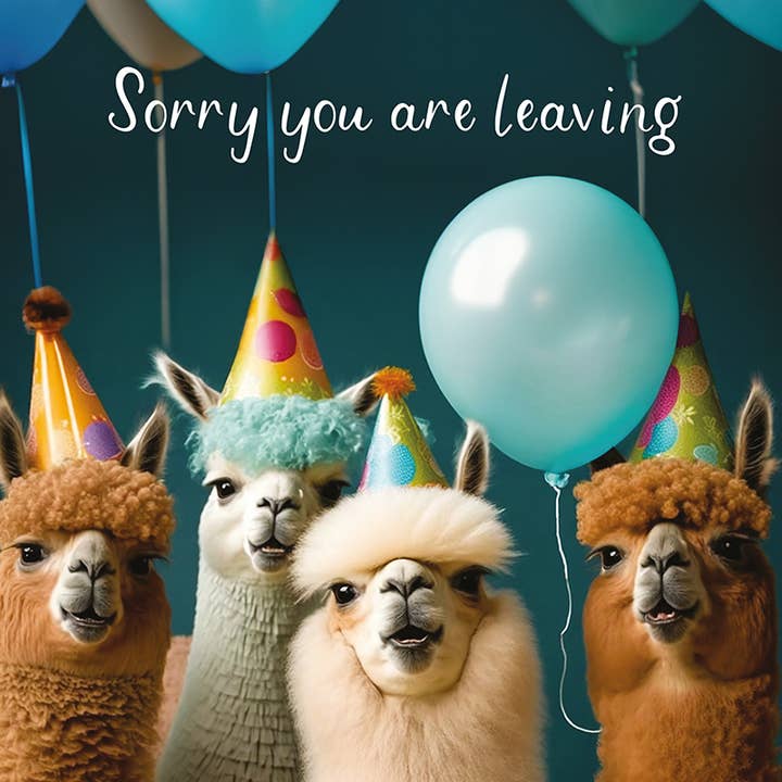 Sorry You'Re Leaving Card - Llamas for wholesale by Hammond Gower Publications Ltd