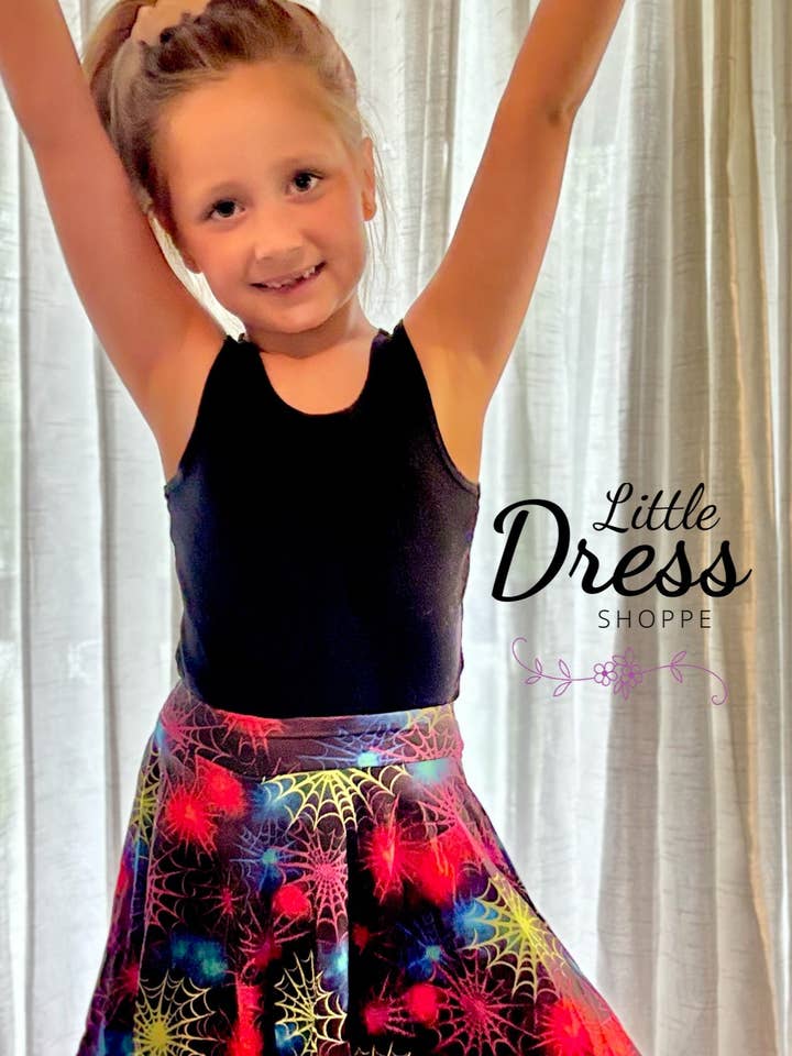 Halloween-Spinnennetz-Drehrock für den Großhandel von Little dress shoppe