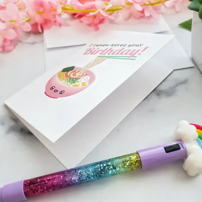 Muijistudio – wholesale Birthday card – Ramen Birthday Card, Ramen-bered Your Birthday, Ramen lover2