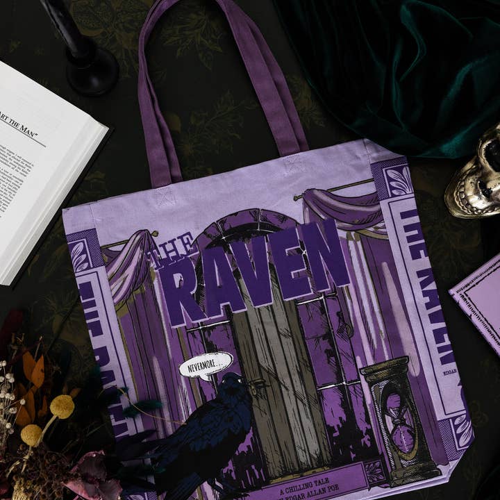 Bolso de lona, El Cuervo - Púrpura para venta al por mayor de Steel Mill & Co UK