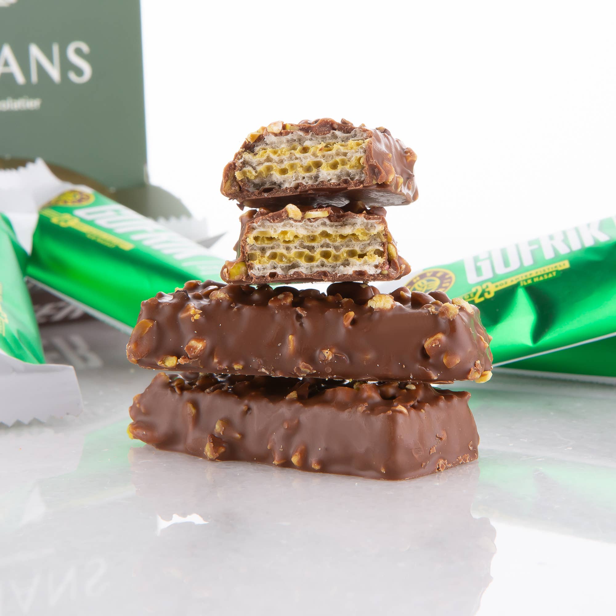 Carian's Bistro Chocolates - Wholesale Chocolate Box - Dubai Chocolate Waffers Bite Size Party Box  - 10 Pieces5